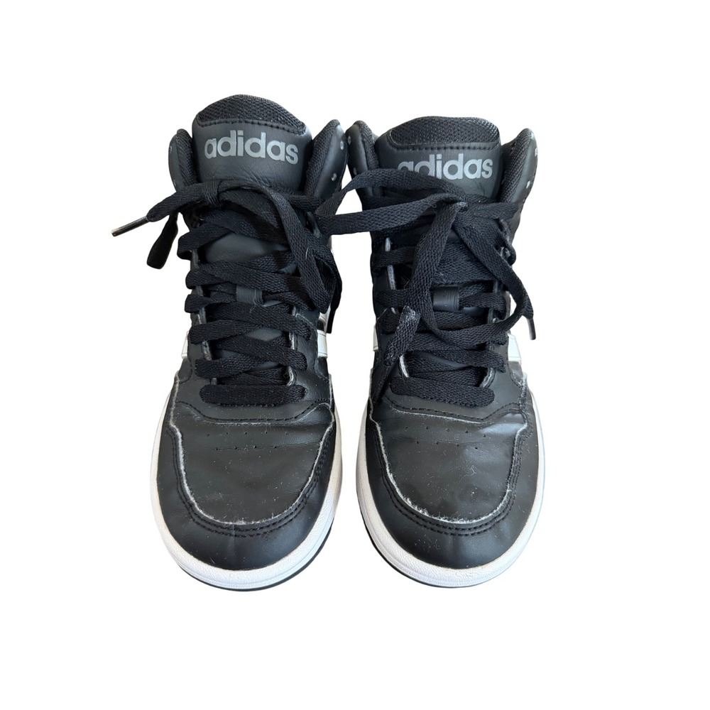 Adidas Youth Unisex 2.5 Black White Hoops Mid Top Basketball Shoes | SKU SH0012